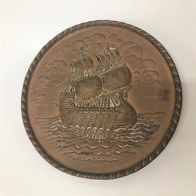 BRASSWARE, Ship Wall Décor 26cm Dia